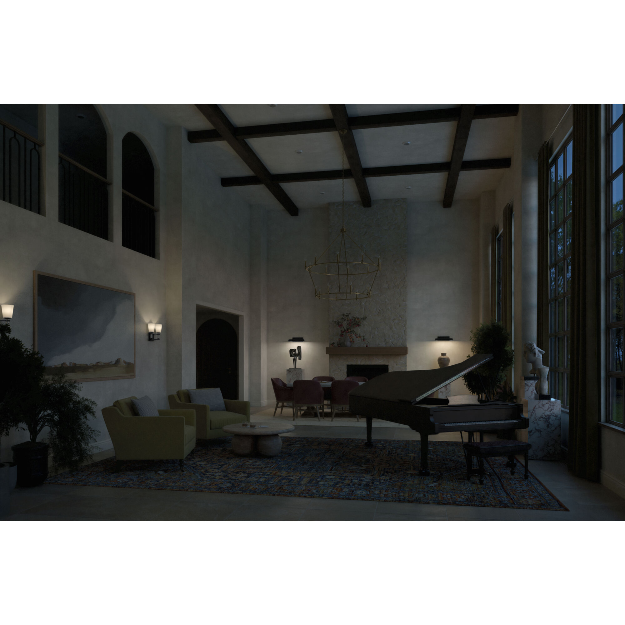 Carrick 18 Light Champagne Bronze Chandelier Ceiling Light, 2 Tier Large